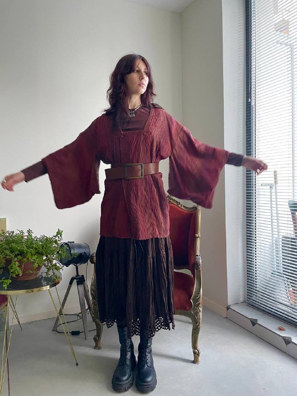 Кимоно бургунди, Хаори, Пальто 2