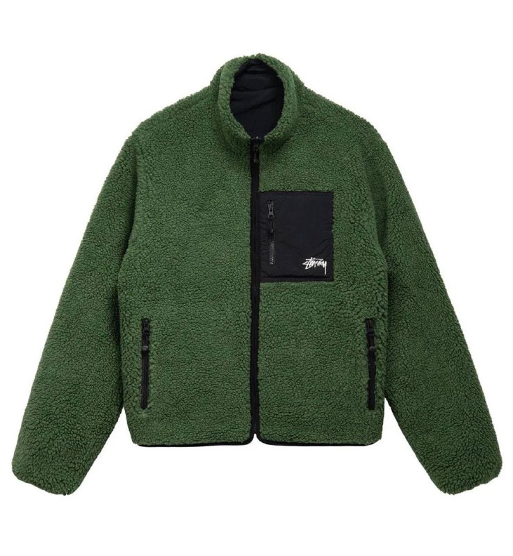 Stussy 8 ball Sherpa reversible jacket 2XL