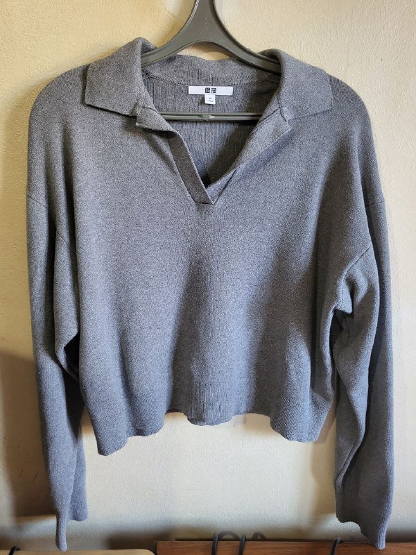 Кофта Юникло XS оверсайз укороченная 100% хлопок