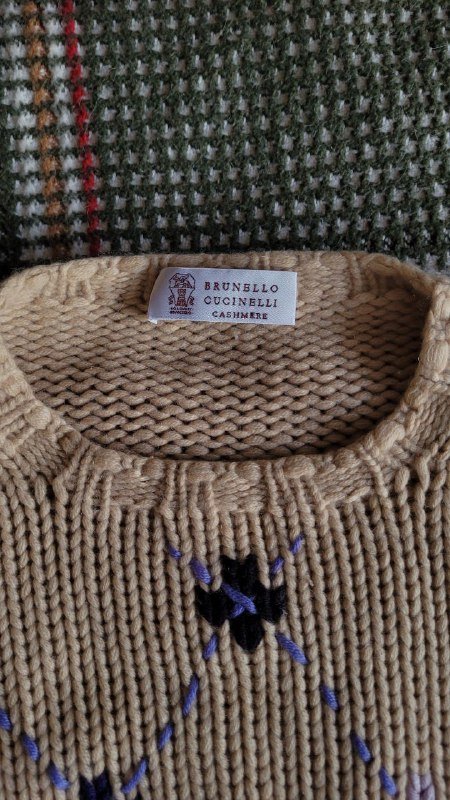 Короткий кашемировый свитер крупной вязки S 2