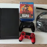 PlayStation 4 Fat 500 GB, 2 controllers, 5 games, cables, stand 1