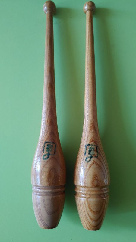 Булава атлетическая спортивная 2 шт деревянная бук 4