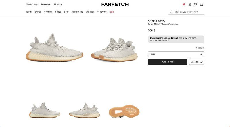 Мужские кроссовки adidas yeezy boost 350 v2 sesame 5