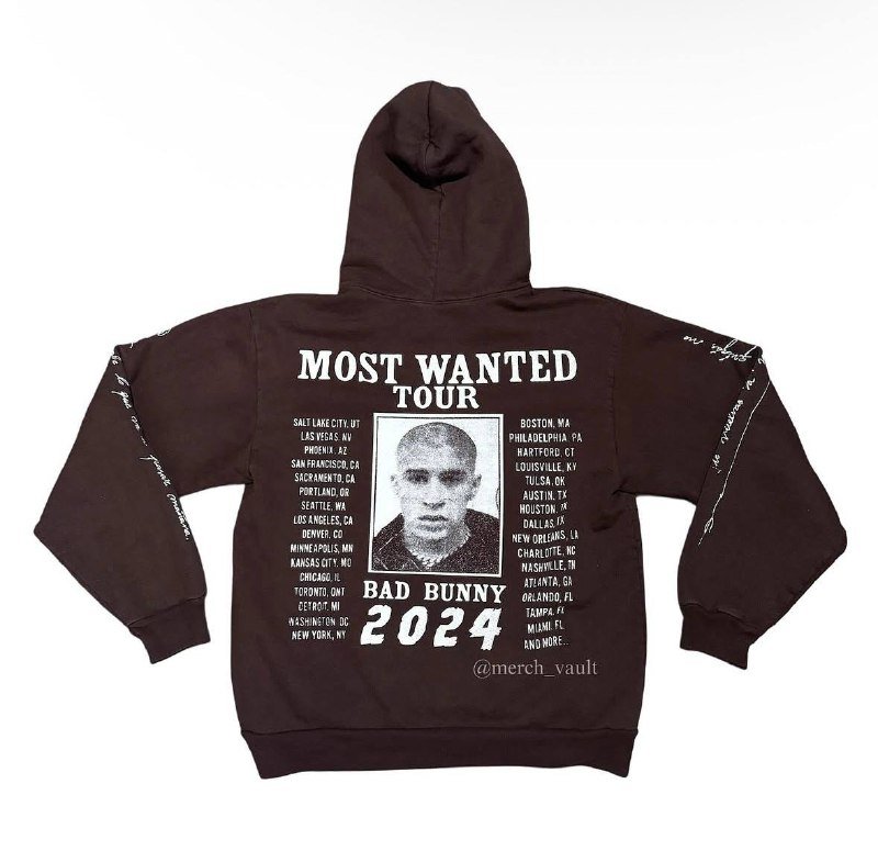 Худи Bad Bunny Tour Brown М
