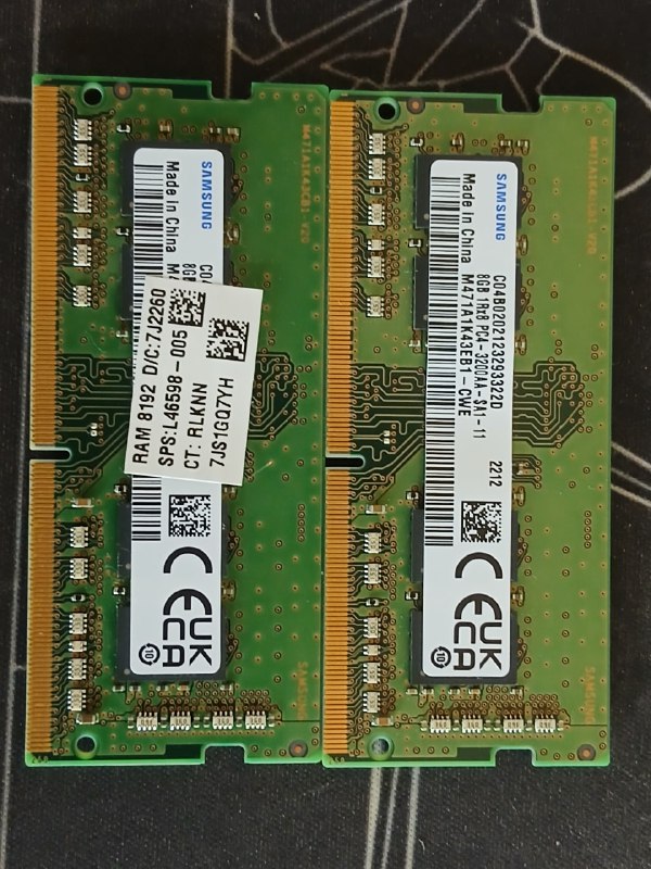 DDR-4 Sk hynix 8GB, DDR-4 Samsung 8GB, DDR-5 Samsung 8GB 3