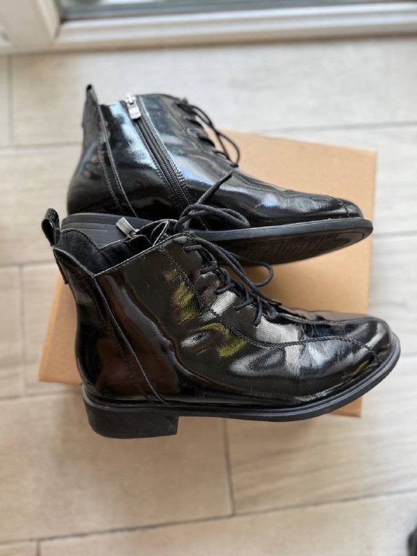 Кожаные ботинки осень мужские размер 39-40 3