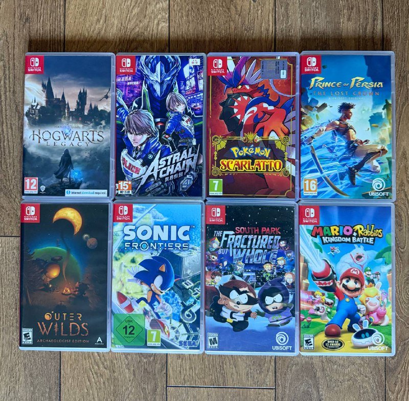 Игры для Nintendo Switch: Hogwarts Legacy, Astral Chain, Pokemon Scarlet, Prince of Persia, Outer Wilds, Sonic Frontiers, South Park, Mario + Rabbids