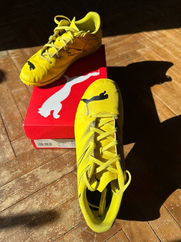 Жёлтые бутсы Puma размер 38,5