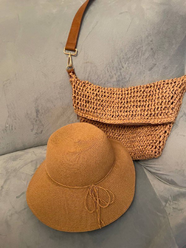 Шляпа, сумка плетеная