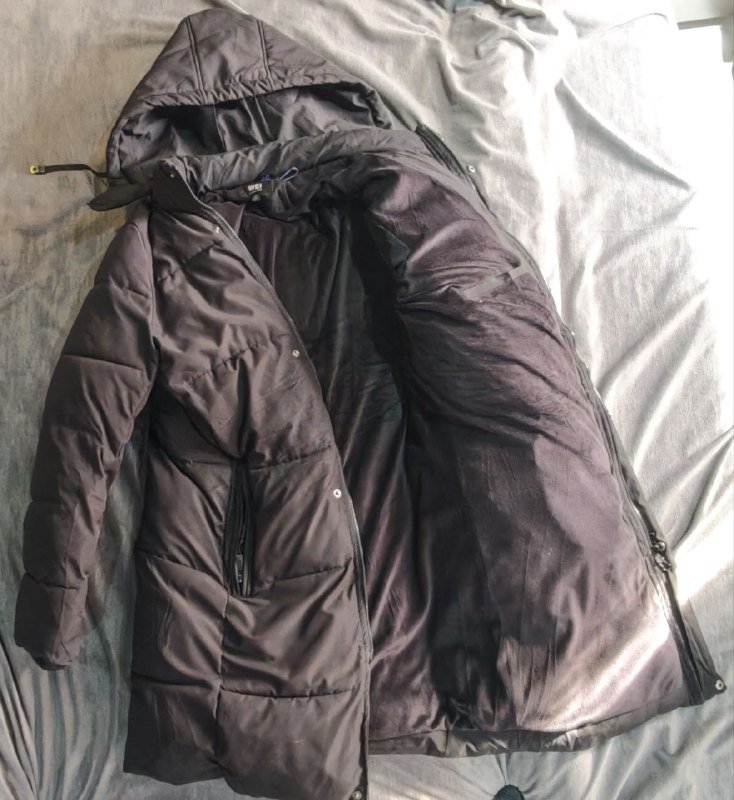 Пуховик зимний чёрный размер L 4