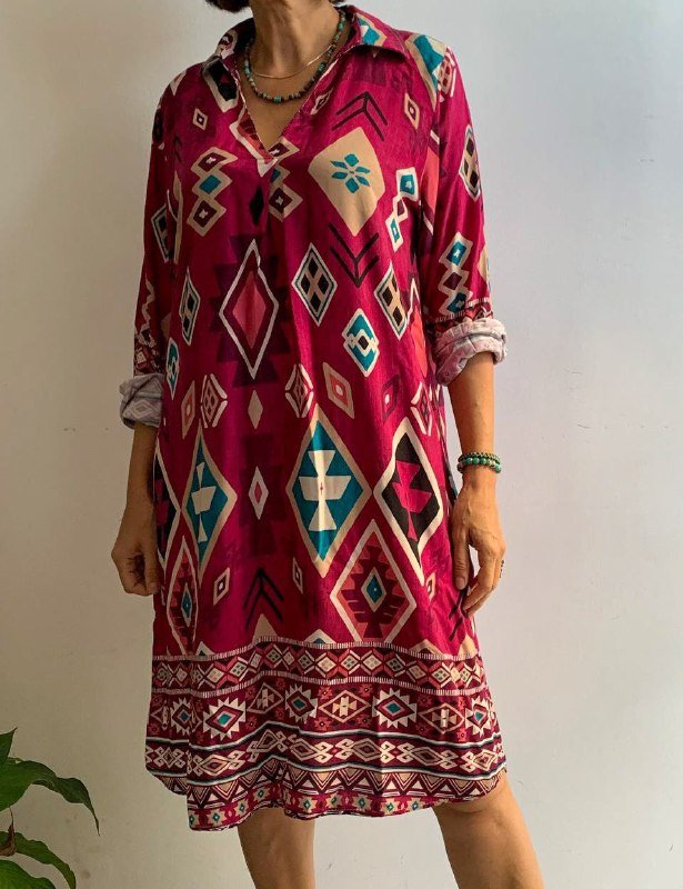Платье-рубашка бохо-стиль