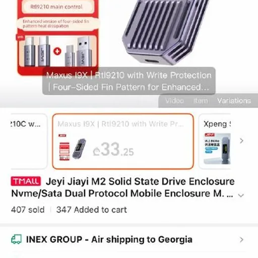 SSD кейс Jevi Maxus i9x