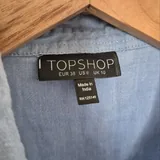 Голубая хлопковая рубашка Topshop 2