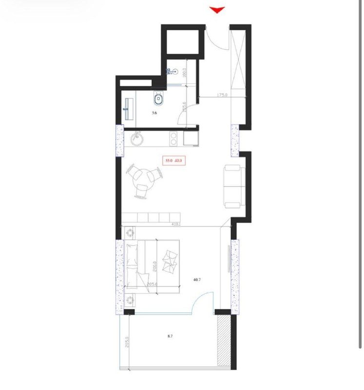 Квартира 1 комната в ELT MARINA CLUB