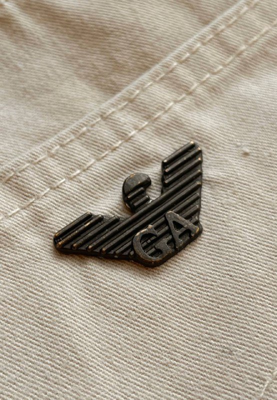 Мужские брюки Armani Jeans бежевые хлопок 33 размер