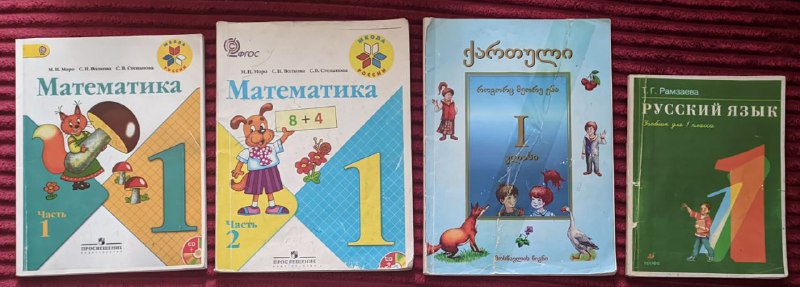 Учебники для 1 класса, математика, русский язык, грузинский