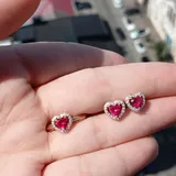 Серьги и кольцо с рубином 1
