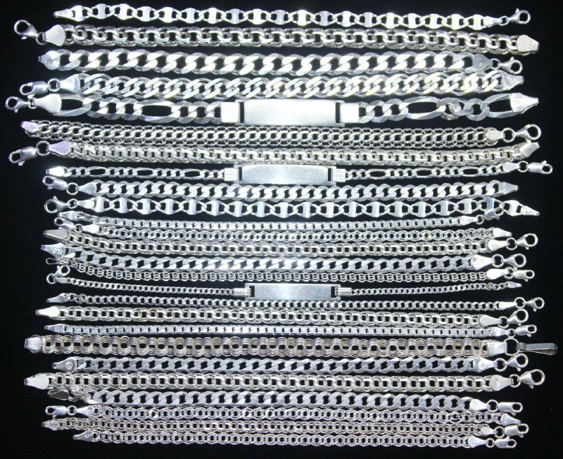 Серебряные браслеты 925 пробы разной длины и веса 2