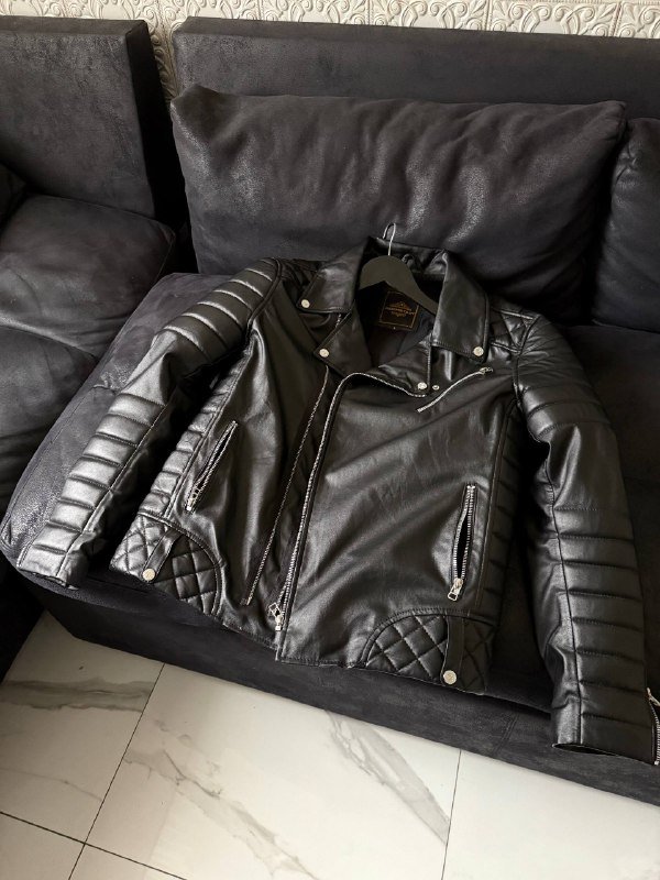 Теплая кожаная куртка мужская размер L 3