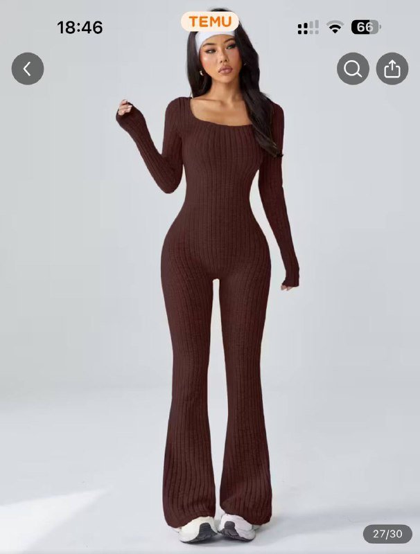 комбинезон XS женский коричневый