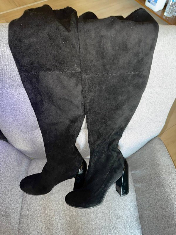 Сапоги ботфорты Hermes из натуральной замши