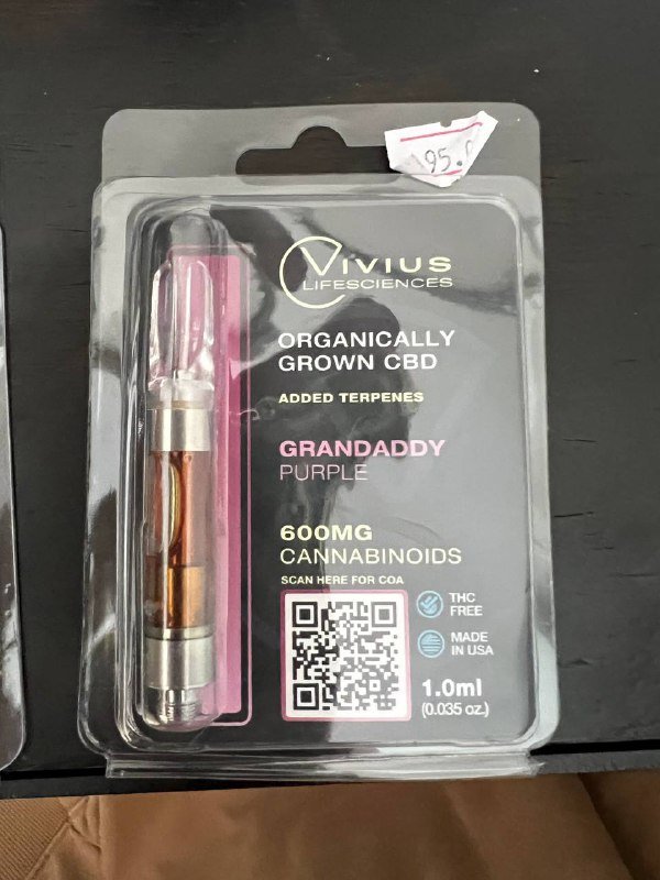 Картриджи CBD Vivius 600mg Super Lemon Haze, Grandaddy Purple