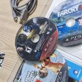 PS3 с джойстиком, кабелями и дисками 5