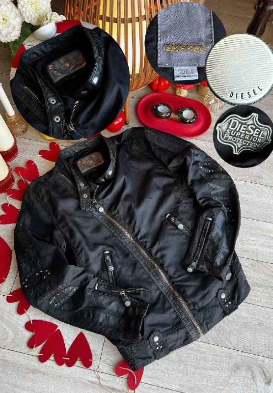 Винтажная джинсовая куртка, мотоциклетная куртка, нейлоновая ветровка Diesel 2