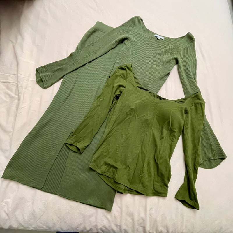 100% хлопковый свитер, Ручная работа гавайская лоскутная сумка, Новая пуховая куртка, Б/у жилет, Хлопковое платье, Платье Uniqlo 6