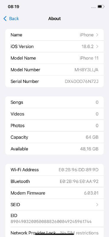 iPhone 11 64gb black 8