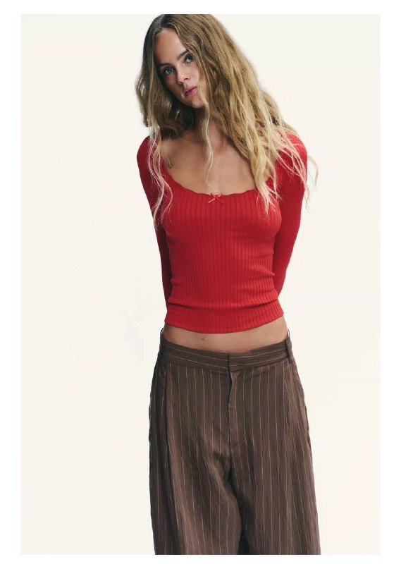 лонг Zara красный, боди белый