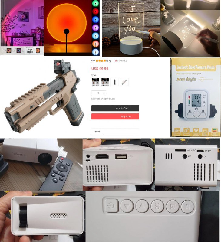 Пистолет Nerf Blaster, лампа для посланий, тонометр, проектор, фон для проектора