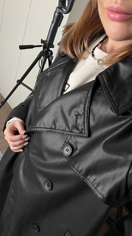 Тренч Zara из искусственной кожи оверсайз 4