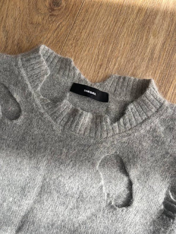 Свитер Diesel с эффектом дырок, 75% альпака, XS-S 2