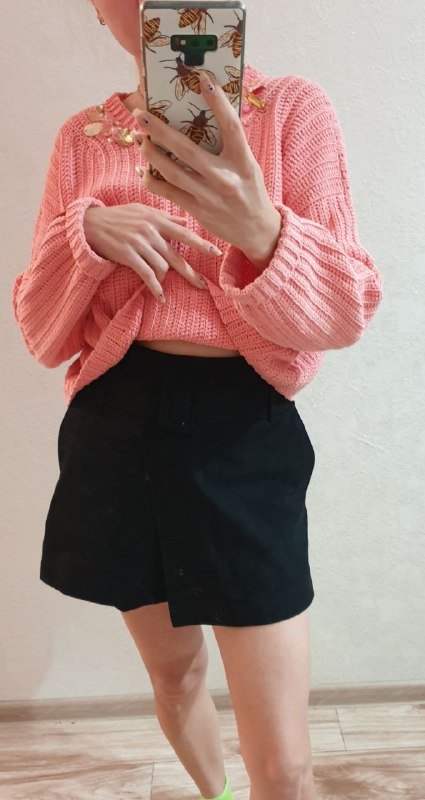 Свитер ручная работа, Юбка-шорты Zara 4