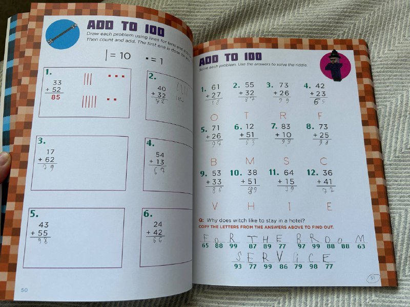 Книга Minecraft с учебными заданиями для детей 3