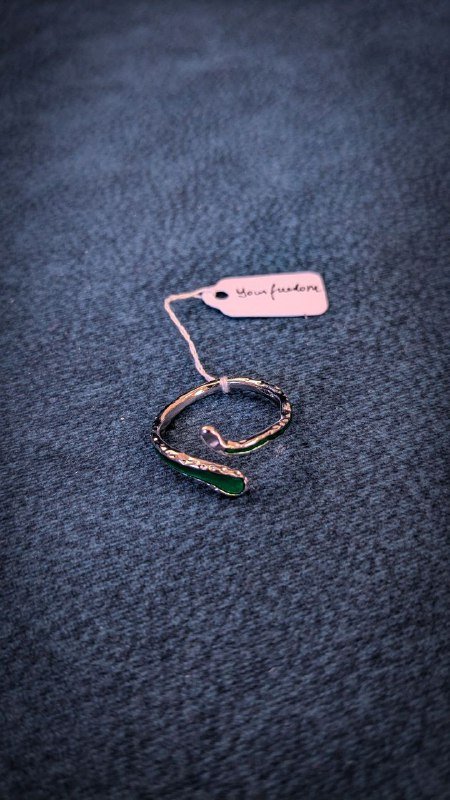 Посеребренное регулируемое кольцо размер 17,5-18