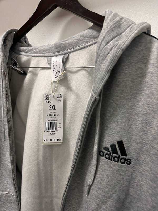 Adidas Grey Jacket Hoodie 2XL 2