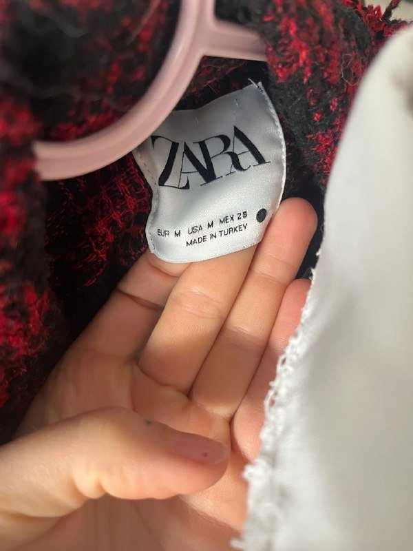 Красный жакет Zara оверсайз с накладными карманами 5