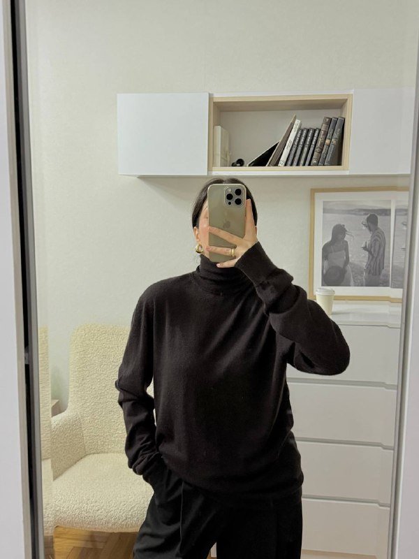 Водолазка H&M из мериносовой шерсти коричневая L 4