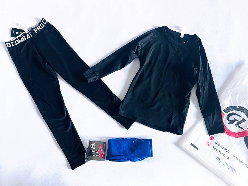 Термобельё для спорта синие гетры в подарок