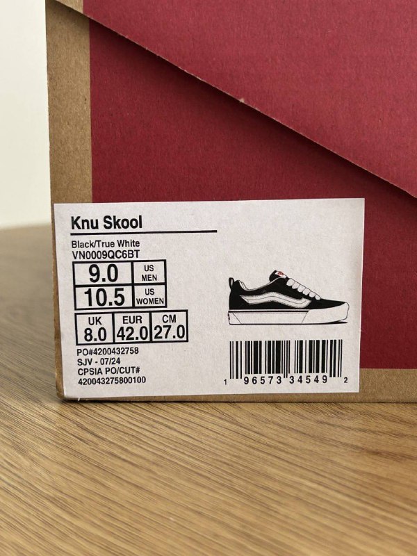 Кроссовки Vans Knu School черные белые мужские 2