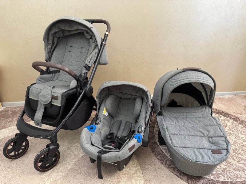 Детская коляска трансформер 3в1 с автокреслом и аксессуарами