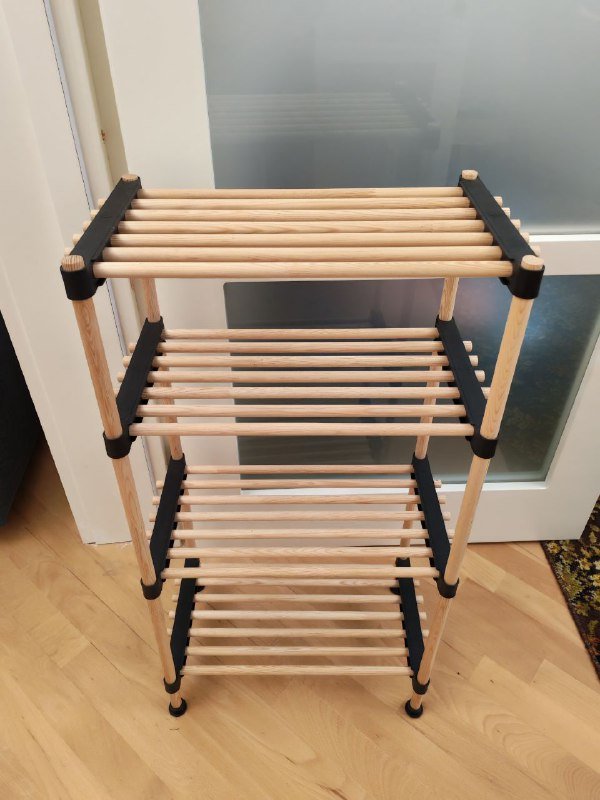 стеллаж 90x49x28 см, разборный, 4 полки