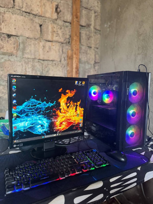Gaming Pc Компьютер Пк с монитором, клавиатурой, маусом