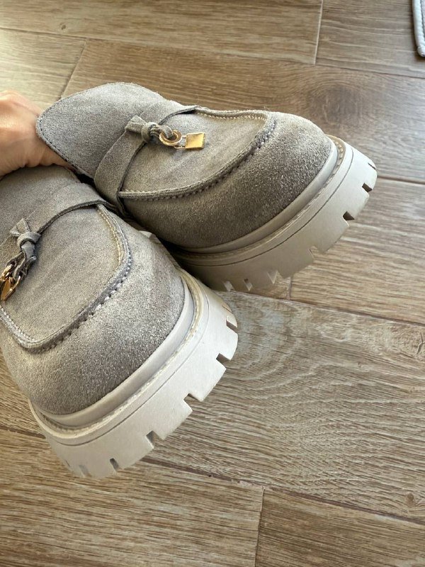 Женские лоферы из натуральной замши цвета капучино размер 40 3