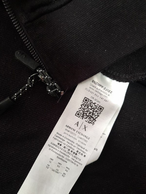 оригинальное зип худи armani 3