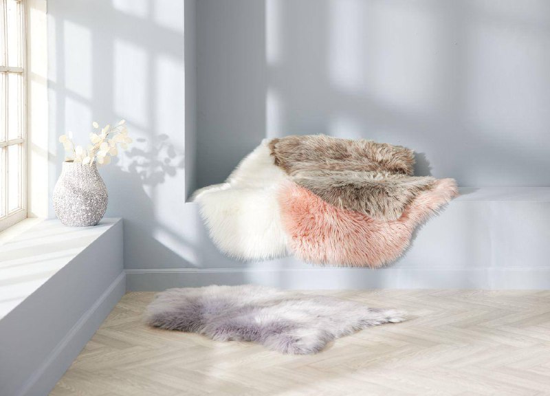 Накидка Jysk Faux lambskin 60x90 белая и розовая 3