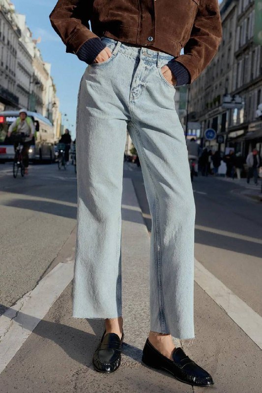 Прямые джинсы ZARA с высокой посадкой 3