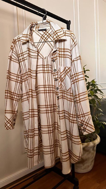 Теплая рубашка оверсайз женская